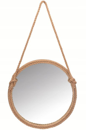 Lustro Ścienne Okrągłe 60 Cm Sznur Jutrowy Lina