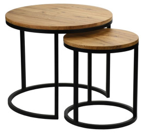 Zestaw stolików kawowy DUO 60 cm dąb rustic