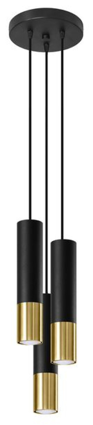  Lampa Wisząca Loopez 3P Czarny/Złoty Marki Sollux Lighting Model Sl.0955