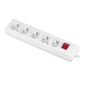 Gniazdo przenośne 5gn z/0 16A 250V białe Z WYŁĄCZNIKIEM
