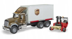 Bruder 02828 Mack Ciężarówka Ups + Wózek Widłowy