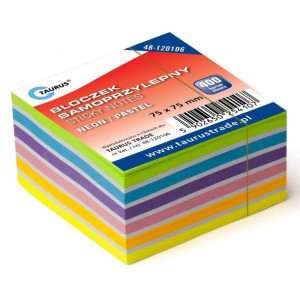 Notes Samoprzylepny Taurus 76X76Mm /400K/ Neon-Pastel