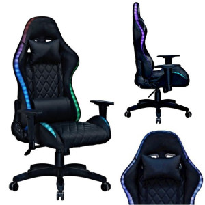 Fotel Gamingowy Dla Gracza Obrotowy Kubełkowy Rgb