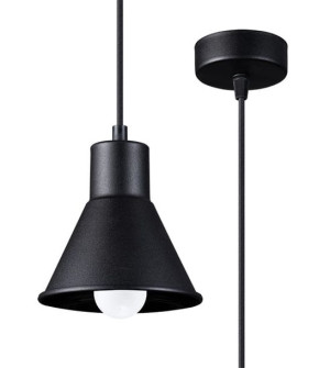  Lampa Wisząca Taleja 1 Czarna E27 Sollux Lighting Model Sl.0985