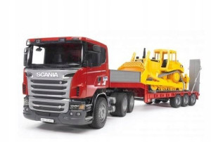 Bruder 03555 Scania Z Naczepą I Buldożerem Cat