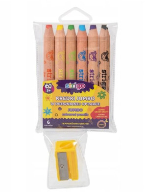 Kredki Jumbo Drewniane Strigo /6Szt/ Etui