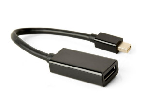 Adapter mini DisplayPort męski do DisplayPort żeński 4K 15 cm (czarny)