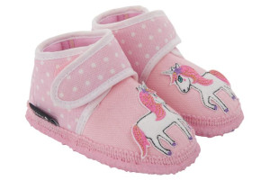 Kapcie dziewczęce barefoot Nanga KLEINES EINHORN bawełna