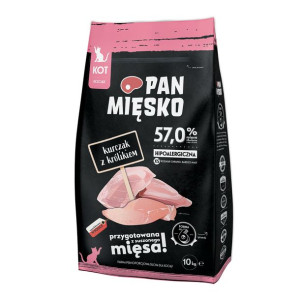 PAN MIĘSKO Kurczak z królikiem XS 10kg dla kociąt