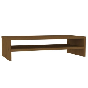 Podstawka na monitor, brązowa 50x24x13 cm, lite drewno sosnowe