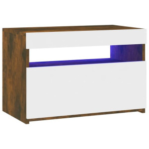 Szafka pod TV z oświetleniem LED, przydymiony dąb, 60x35x40 cm