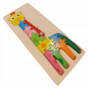 Edukacyjne Drewniane Klocki Puzzle Układanka 8765ż