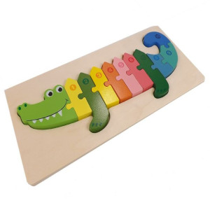 Edukacyjne Drewniane Klocki Puzzle Układanka 8765k
