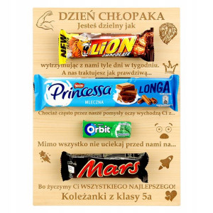 TABLICZKA NA SŁODYCZE prezent na DZIEŃ CHŁOPAKA