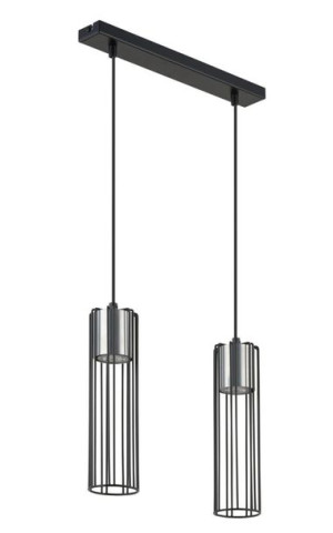 Fobia lampa wisząca prosta czarno srebrna 33451 Sigma