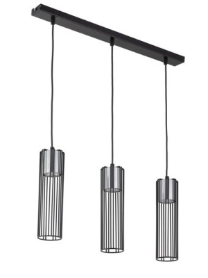 Fobia lampa wisząca prosta czarno srebrna 33454 Sigma