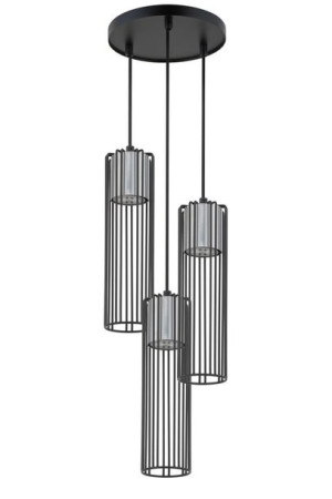 Fobia lampa wisząca koło czarno srebrna 33457 Sigma