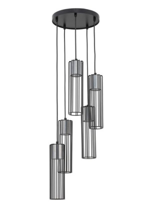 Fobia lampa wisząca koło czarno srebrna 33460 Sigma
