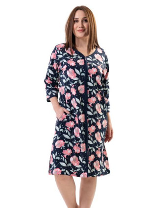 Szlafrok damski na suwak Vienetta 2XL 48 bawełna