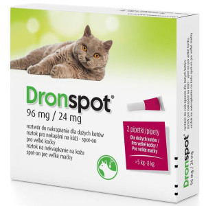 Dronspot 96 mg/24 mg 2 Pipety 5 kg- 8 kg Dla Dużego Kota