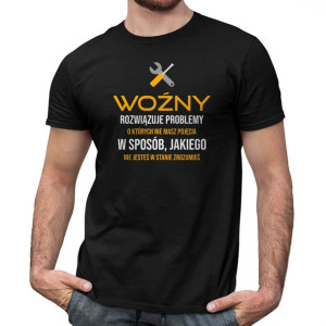 Woźny rozwiązuje problemy - Męska koszulka na prezent dla woźnego