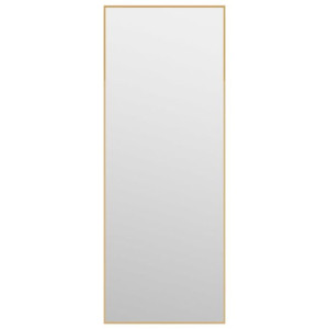 Lustro na drzwi, złote, 30x80 cm, szkło i aluminium