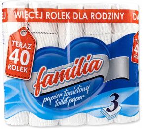 PAPIER TOALETOWY FAMILIA biały 3 warstwy 40 ROLEK