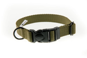 Obroża z taśmy 20 mm Khaki 25-35 cm