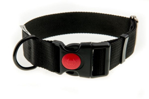Obroża z taśmy 40 mm czarna 39-61 cm