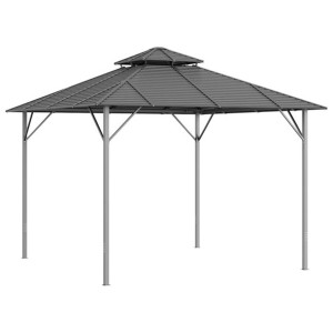 Altana z dwupoziomowym dachem, 3x3 m, antracytowa
