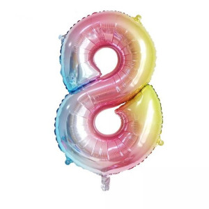 Balon Cyfra Numer 8 Urodziny Rocznica Duża 75 Cm Tęczowy