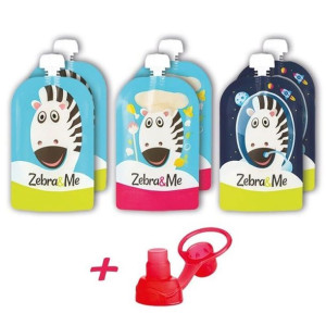 Zebra & Me - 6 Pack Saszetki Do Karmienia Wielorazowe