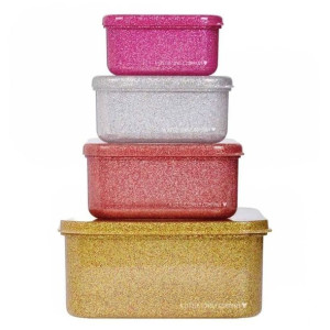 A Little Lovely Company - 4 Lśniące Lunchboxy Śniadaniówki Gold Blush
