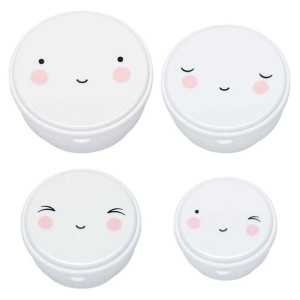 A Little Lovely Company - 4 Pojemniki Śniadaniowe Snack Box Happy Face