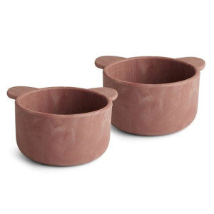 Nuuroo - 2 Miseczki Silikonowe Na Przekąski Rosa Red