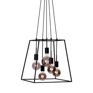 Lampa Wisząca Italux Almodovi Industrialna Czarna Pnd-11532-5-Bl