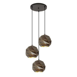 Lampa Wisząca Italux Palermo Nowoczesna Antracyt  Pnd-2424-3S-Gr+Gd