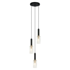 Lampa Wisząca Italux Perola Led Nowoczesna Czarna Pnd-43309-3 Bk+Br
