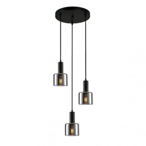 Lampa Wisząca Italux Santia Led Nowoczesna Czarna Pnd-65342-3A-Bk+Sg