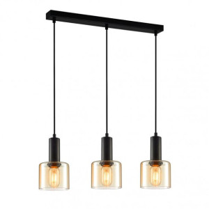 Lampa Wisząca Italux Santia Led Nowoczesna Czarna Pnd-65342-3-Bk+Amb