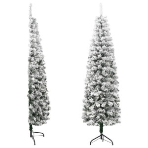 Smukła choinka połówka, sztuczna, ośnieżona, 150 cm