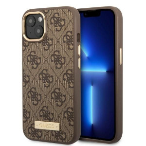 Etui Guess GUHMP13MU4GPRW Apple iPhone 13 brązowy/brown hard case 4G Logo P