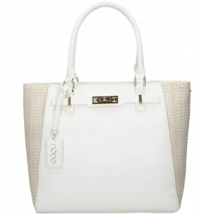 NOBO duża elegancka biała damska torba shopper