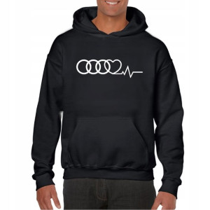 Bluza audi serce puls męska premium CZARNA S