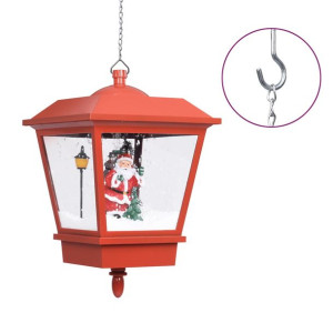 Świąteczna lampa wisząca LED z Mikołajem, czerwona, 27x27x45 cm