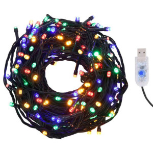 Sznur z 400 kolorowymi lampkami LED, 40 m, 8 efektów