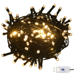 Lampki LED, 150 diod, ciepła biel, 15 m, PVC