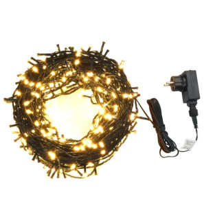 Łańcuch z 600 lampkami LED, 60 m, 8 efektów, IP44, ciepła biel