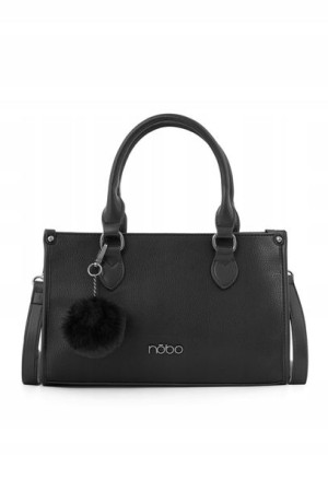 NOBO czarna mini shopperka z pomponem