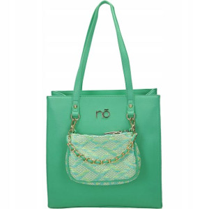 NOBO zielona torba shopper odpinana mini torebka